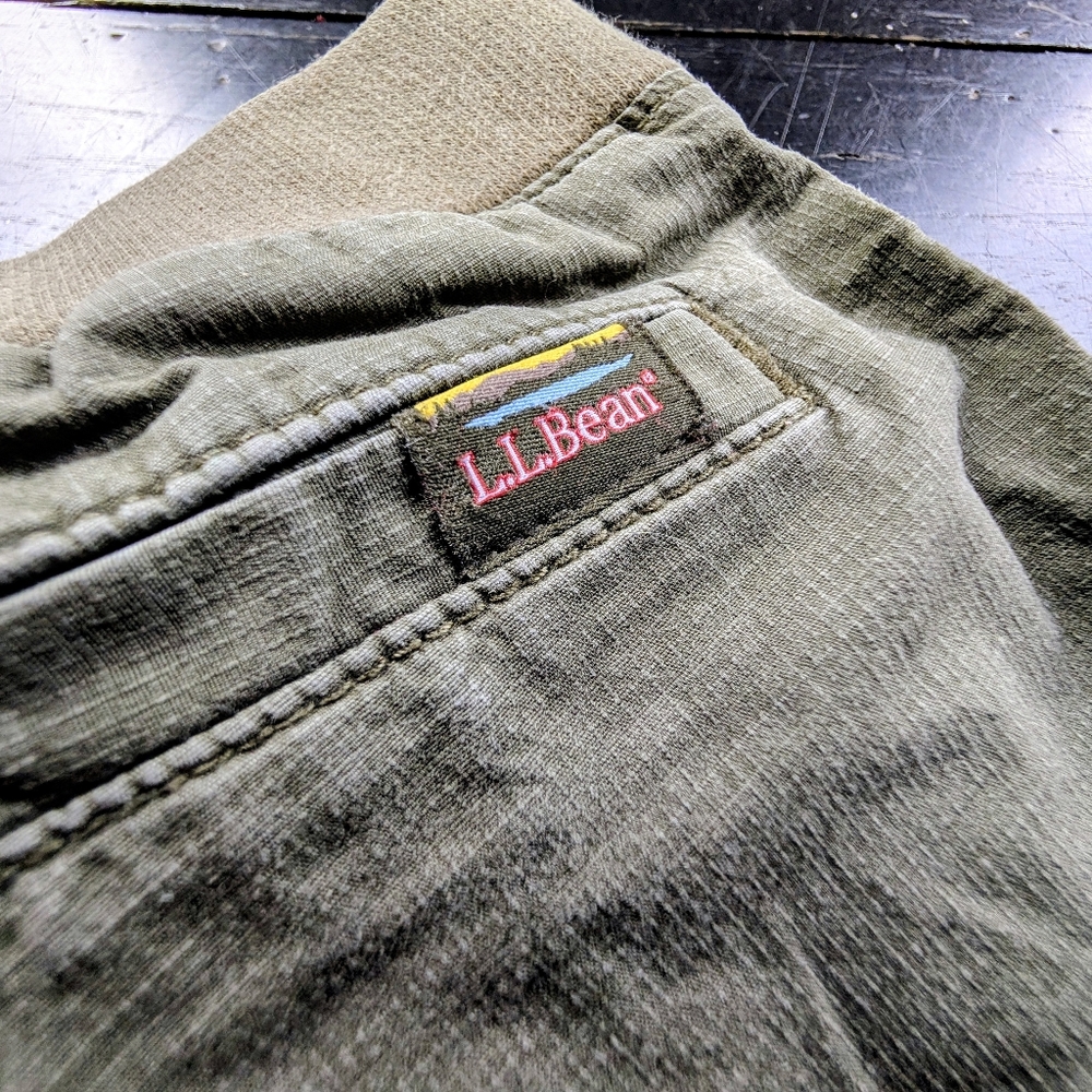 L. L. Bean Olive Green Boys' Stretch Waist Cotton Pants Size 5-6 Rugged Outdoors